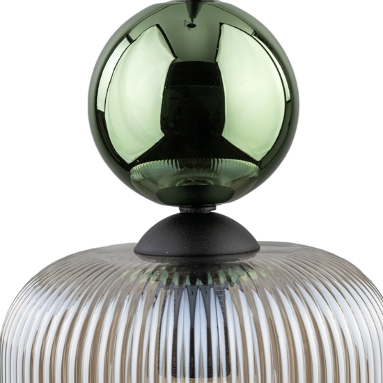 lampada a sospensione vetro ambra verde stile contemporaneo